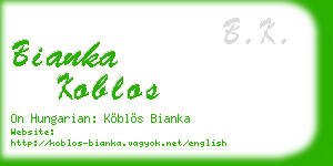 bianka koblos business card