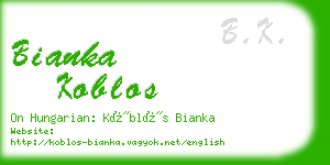 bianka koblos business card